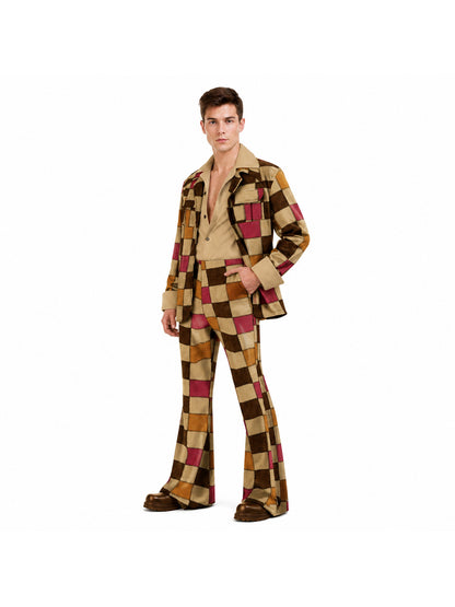 Plaid Stage Costume: Blazer and Flared Pants Costumes detail