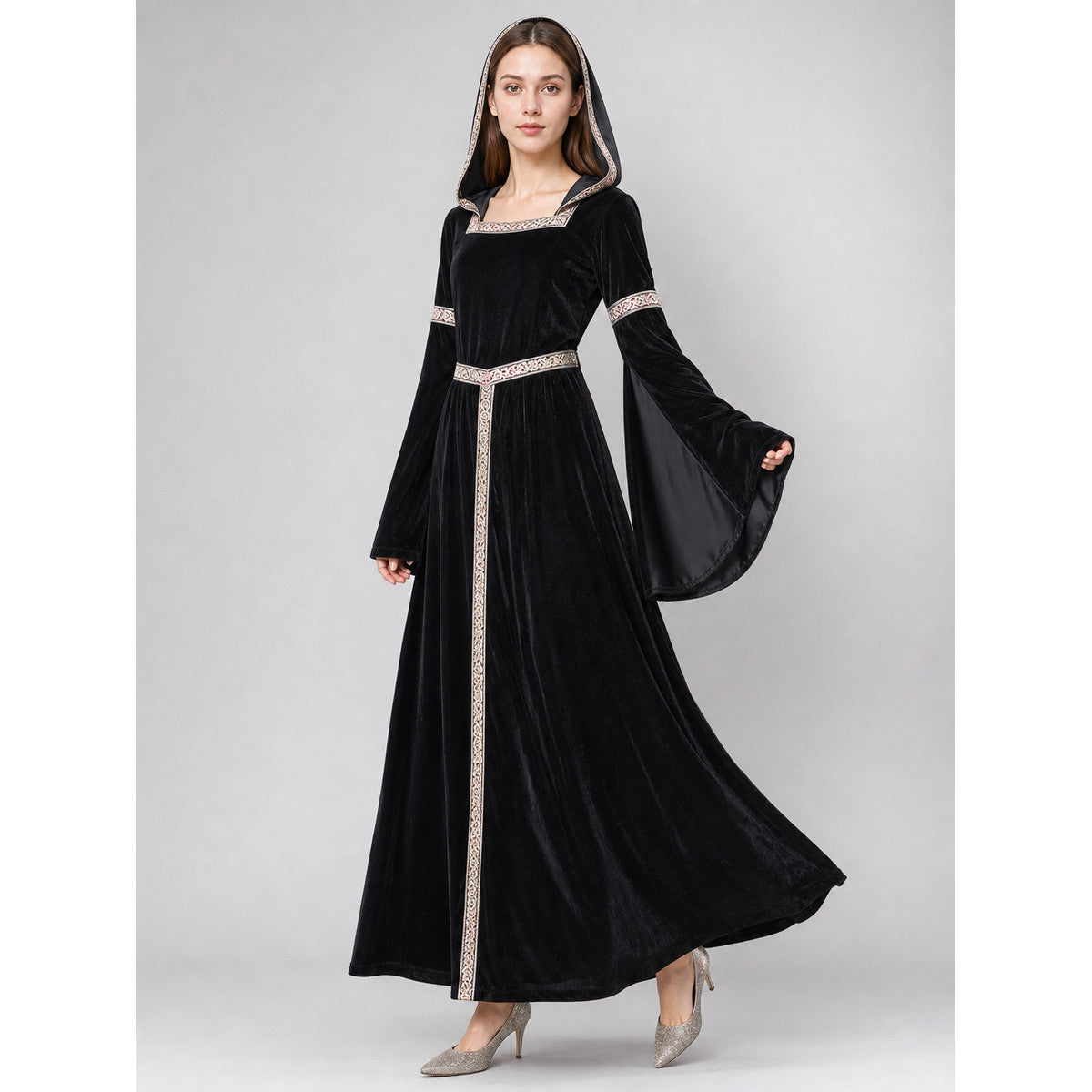 Zombie Costume, Medieval Hooded Dress lifestyle