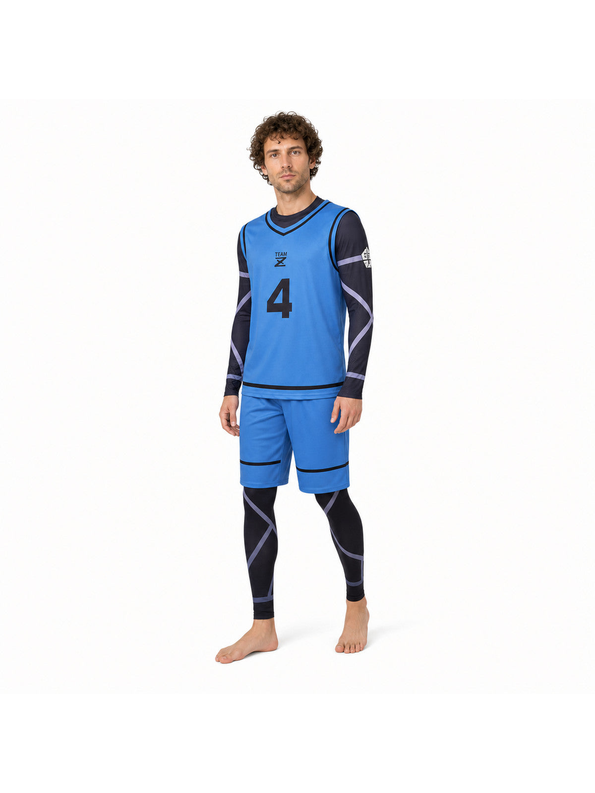 Anime Cosplay Costume Set with Number 4 Costumes detail
