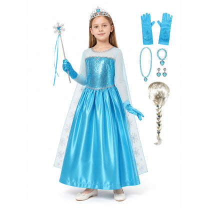 Elsa Costume with Dress, Crown, and Accessories Costume Dresses detail