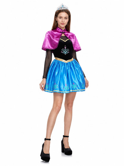 Role-Playing Costume with Cape and Full Skirt