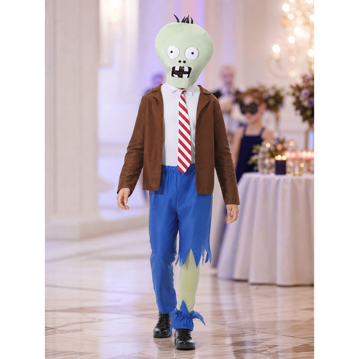 Zombie Costume with Green Headpiece