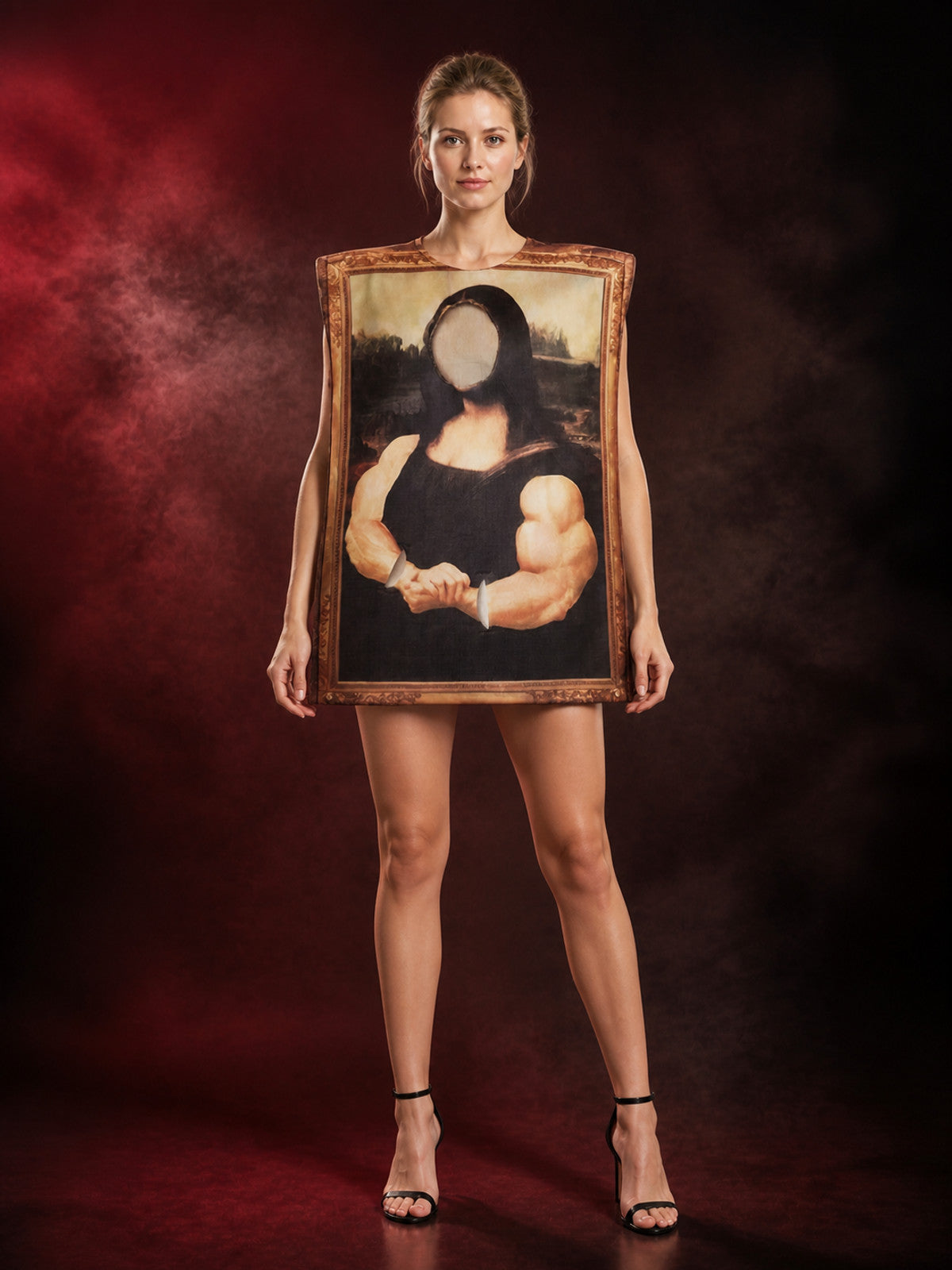 Mona Lisa Muscle Frame Onesie Funny Halloween Costume Jumpsuit main product view