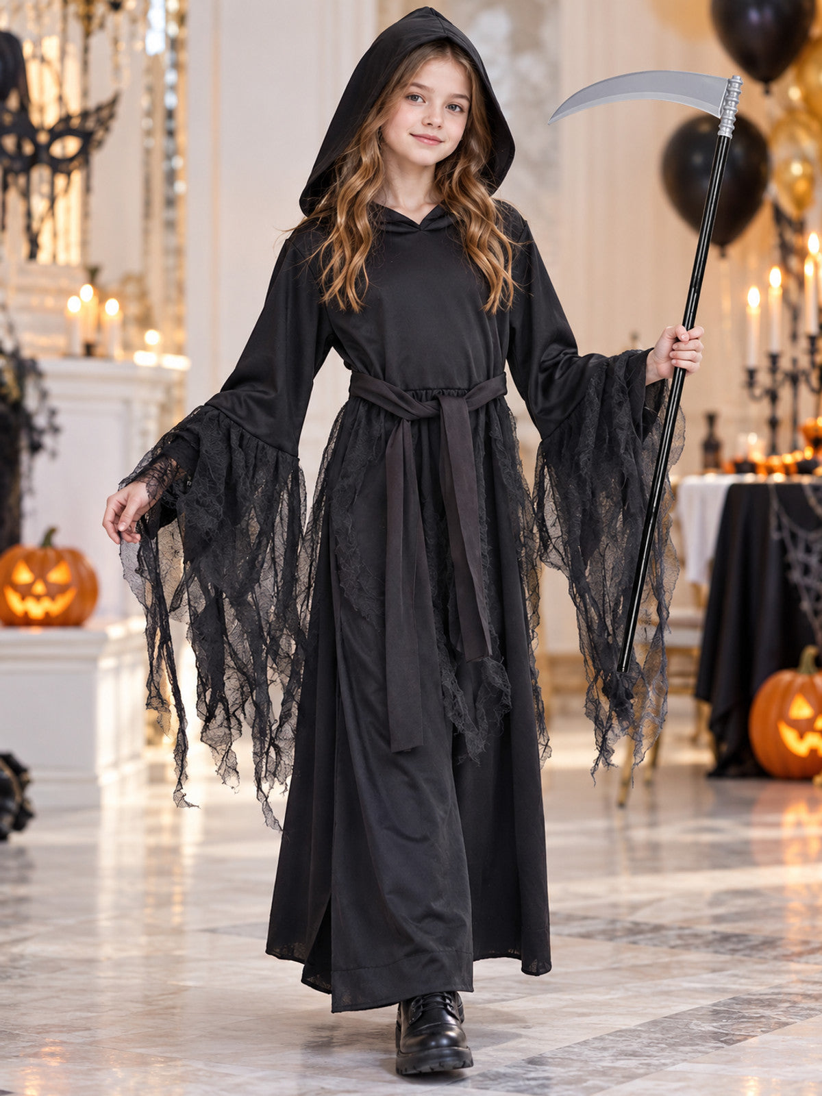 Costume with Robe and Decorative Scythe lifestyle view