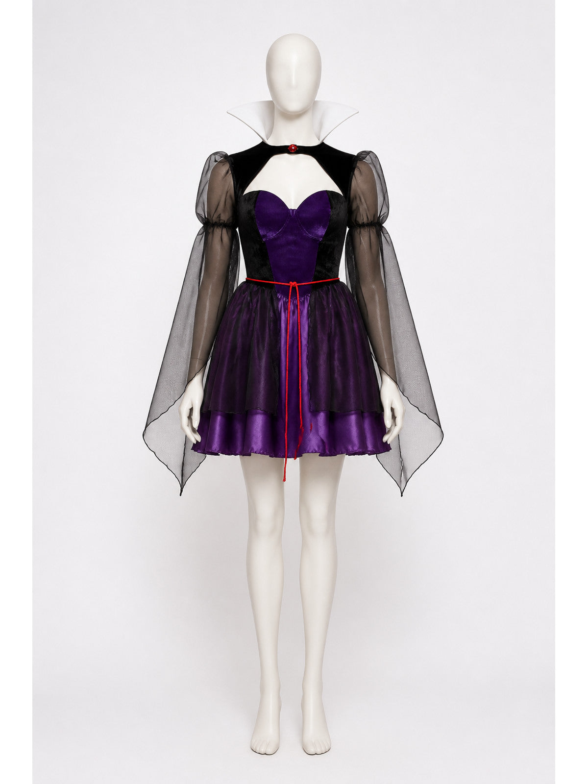 Retro Purple Dress with Corset and Cape