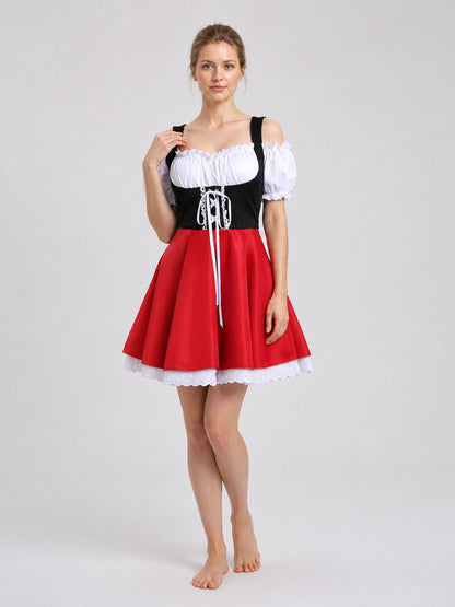 Oktoberfest Dress with Lace-Up Front and Full Skirt Costume Dresses detail