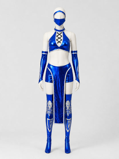 Mortal Kombat Cosplay Costume Blue Set Costumes detail
