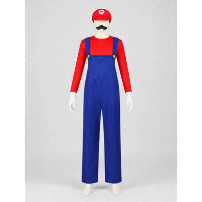 Mario Costume: Jumpsuit, Cap, Mustache, Gloves Costume Headwear detail