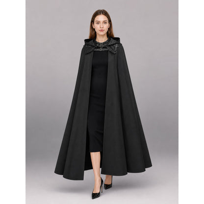 Black Gothic Carnival Cloak with Hood