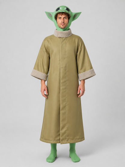 Grogu Costume with Cape, Ears, and Green Jumpsuit Costume Capes detail
