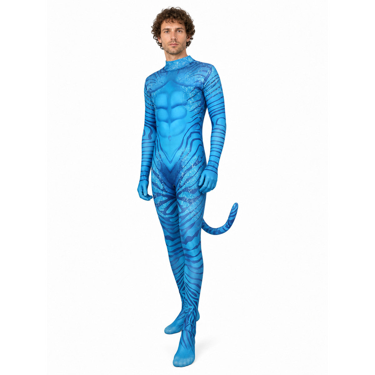 Avatar Cosplay Jumpsuit with Tail Costumes detail