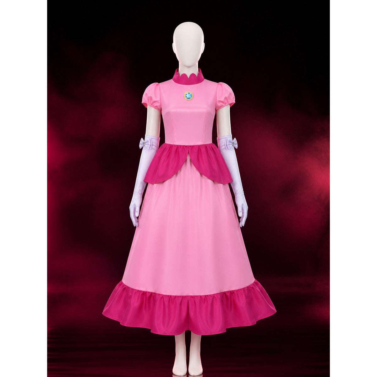 Princess Pink Costume Dress with Gloves and Brooch main product view