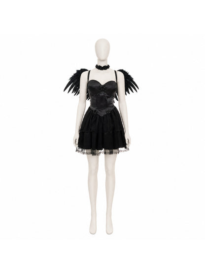 Black Cosplay Dress with a Full Skirt Costume Dresses detail