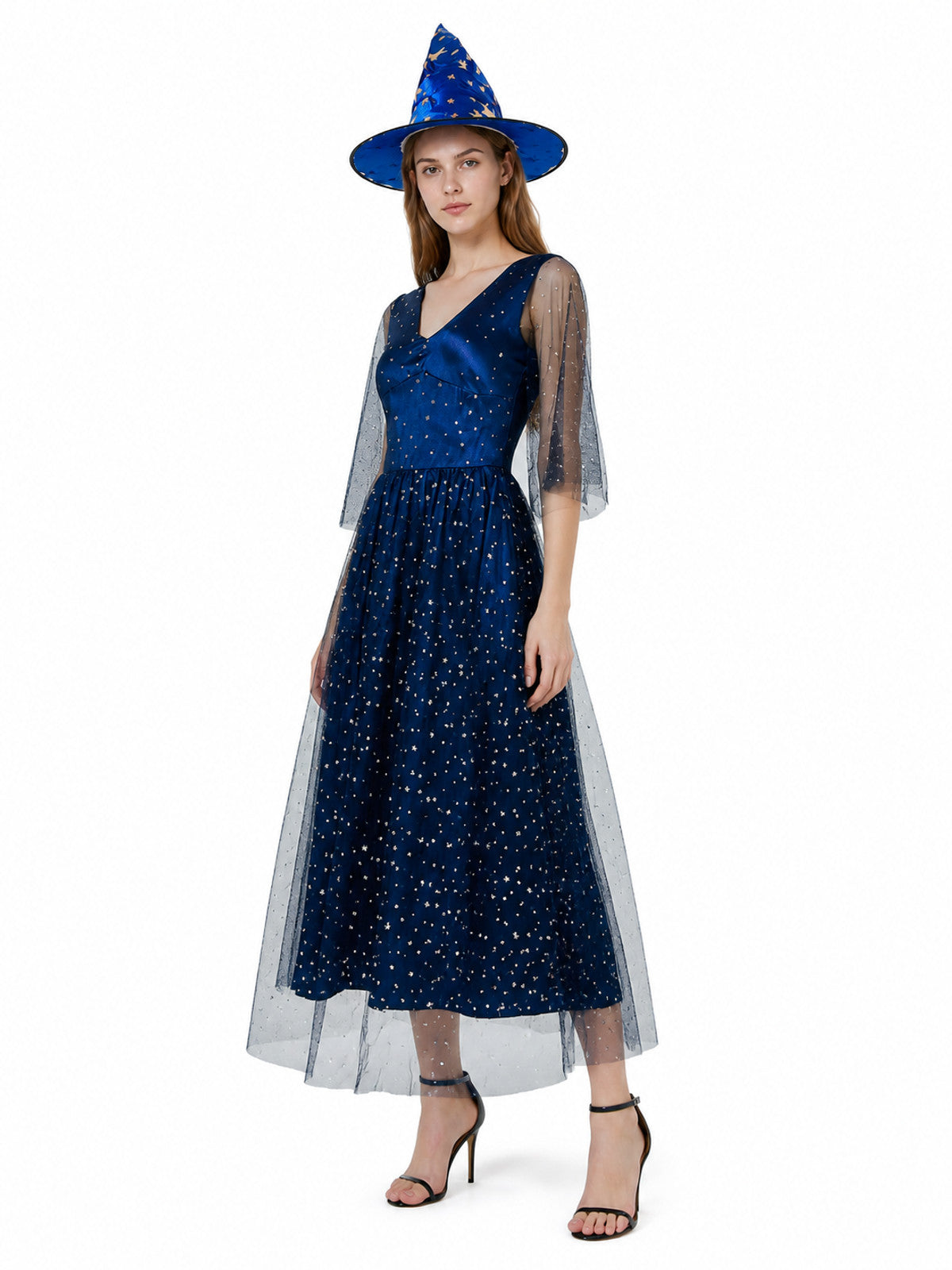 Dark Blue Halloween Costume with Hat Costume Headwear detail