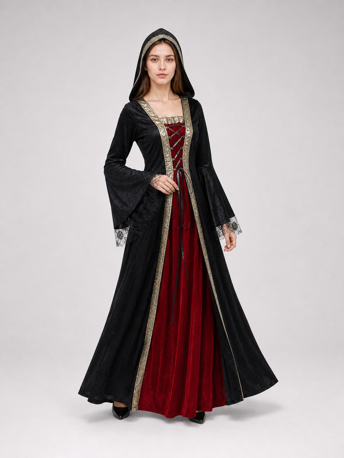 Gothic Hooded Costume Dress for Cosplay