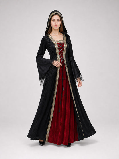 Gothic Hooded Costume Dress for Cosplay