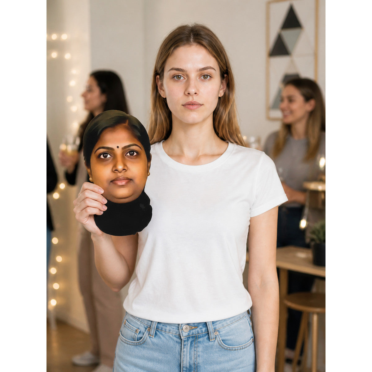 Indian-Style Carnival Mask for Halloween and Cosplay lifestyle view
