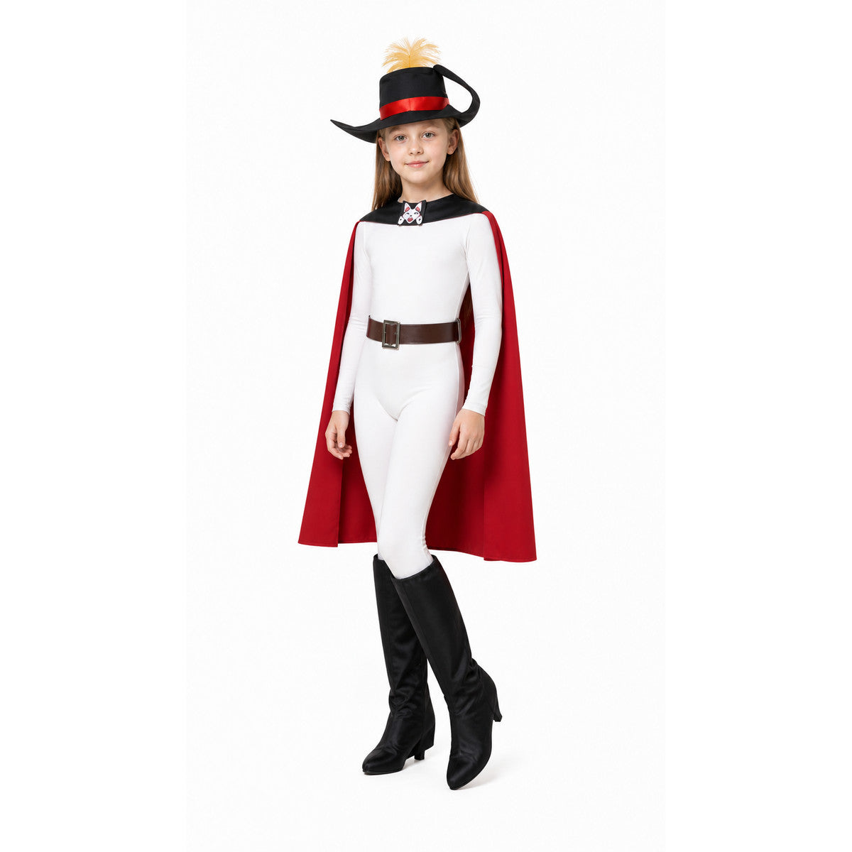 Red Carnival Costume with Cape and Hat Costume Capes detail