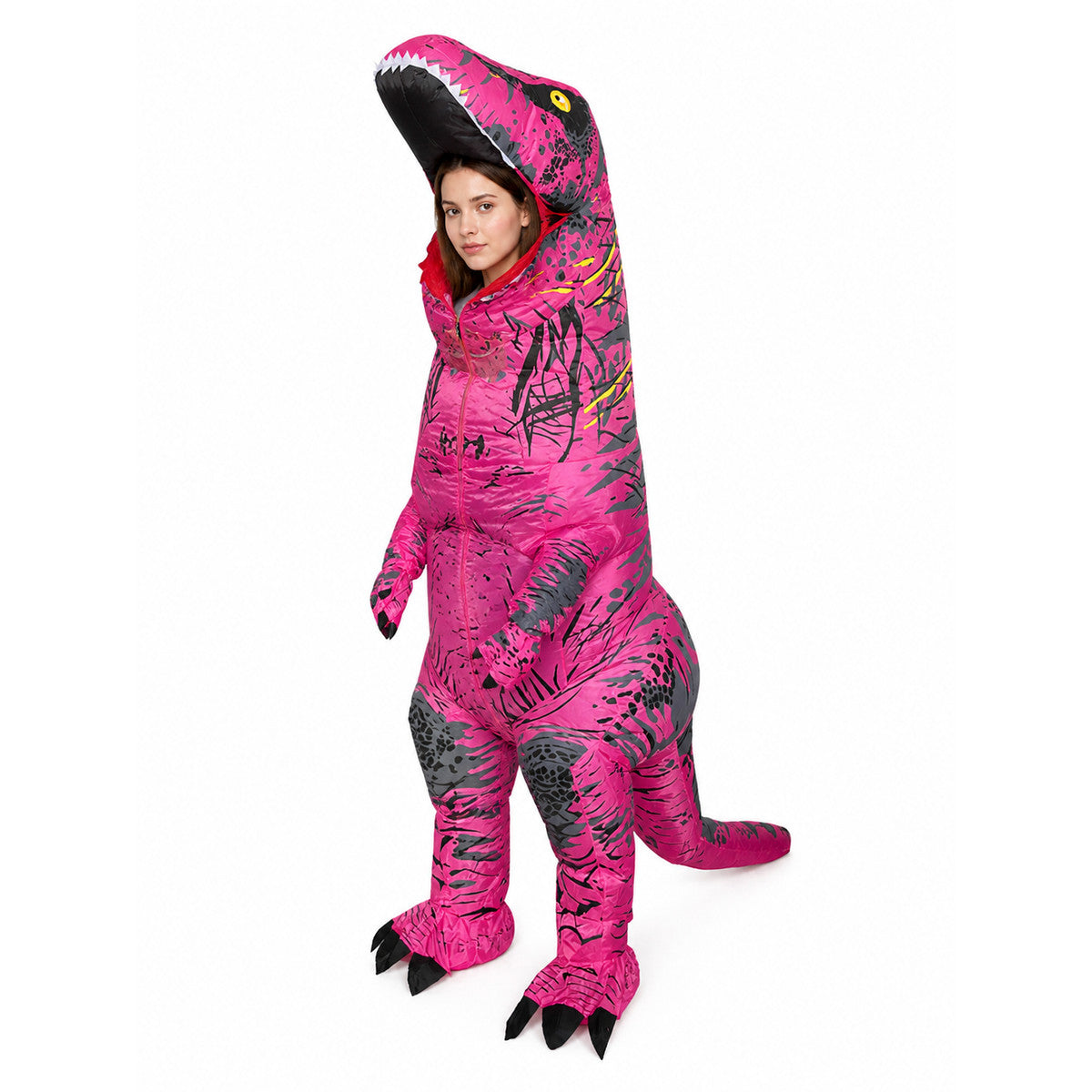 Inflatable Pink Tyrannosaurus Costume with Black Spots Costumes detail