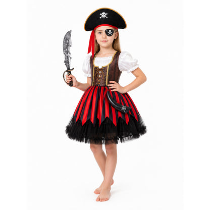 Halloween Pirate Costume with Dress and Hat Costume Dresses detail