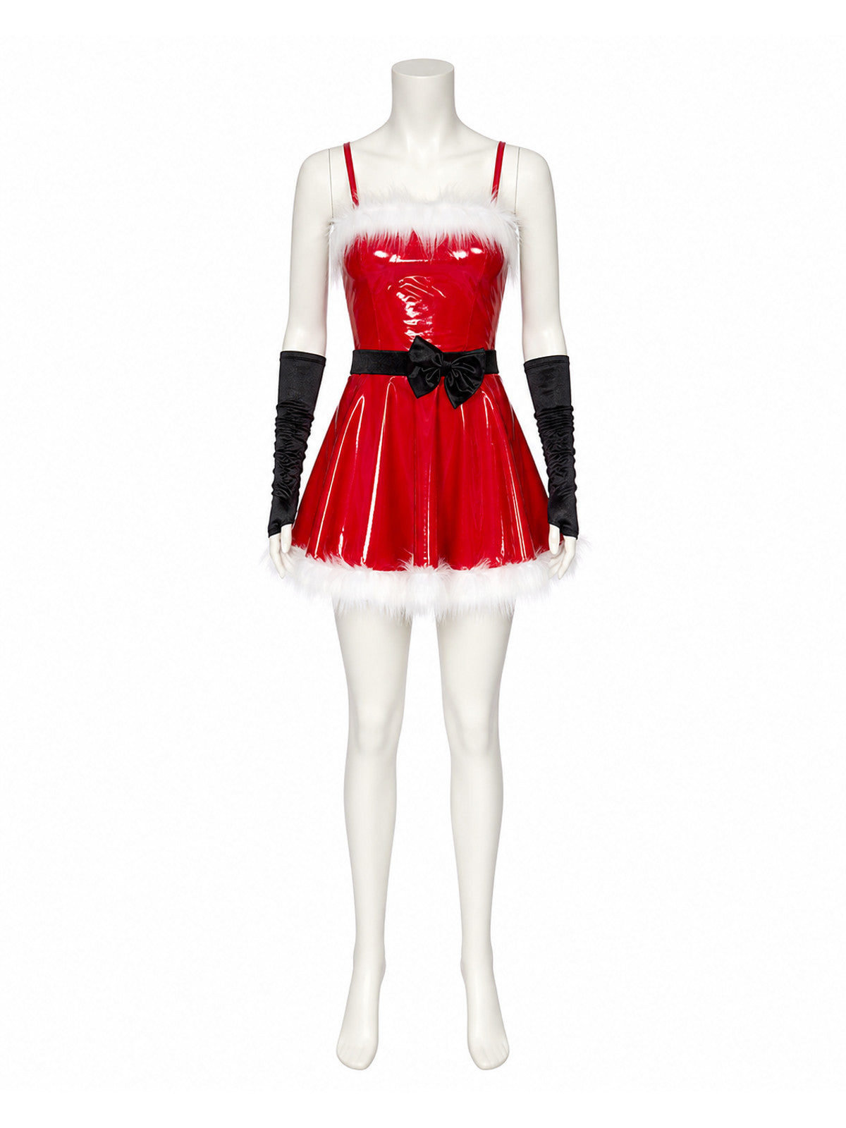 Red New Year's Carnival Costume with White Trim Costumes detail