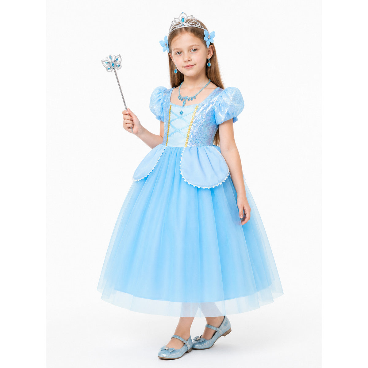Blue Cinderella Princess Costume Costumes detail