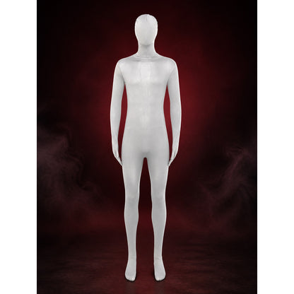 White Ninja Bodysuit Costume, Hooded Invisible Man Full Body Suit for Halloween main product view