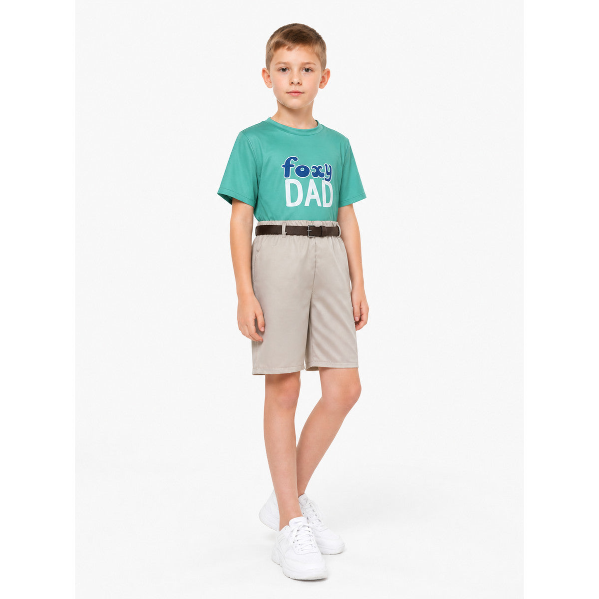 Kids' Foxy Dad Costume with T-Shirt, Shorts, and Belt Costumes detail