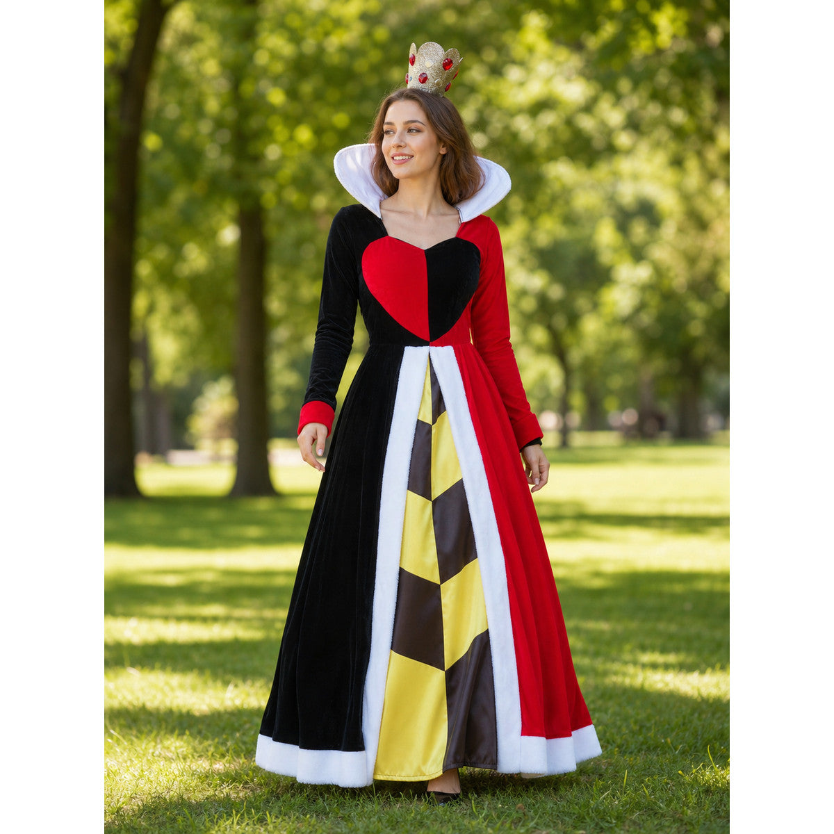 Queen of Hearts Carnival Dress with Crown lifestyle