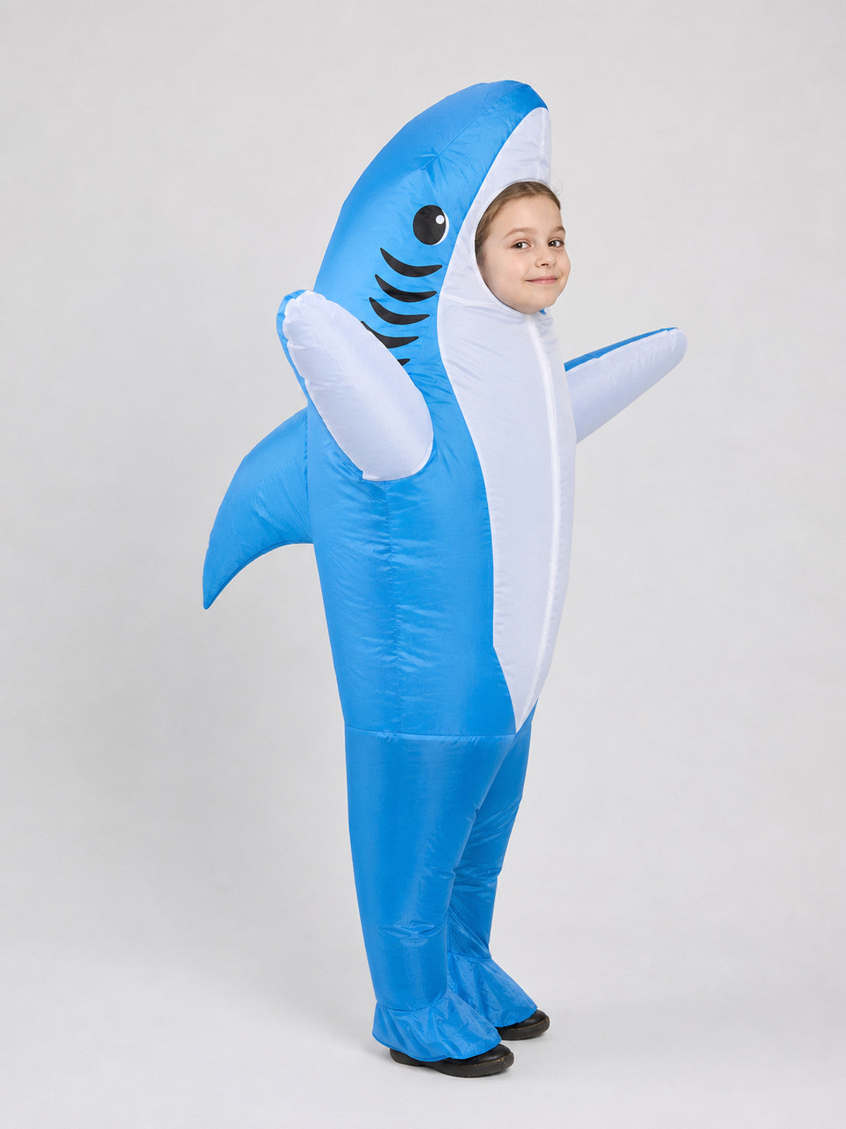 Inflatable Shark Costume with USB Fan for Parties side view