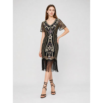 Art Deco fringe cocktail dress