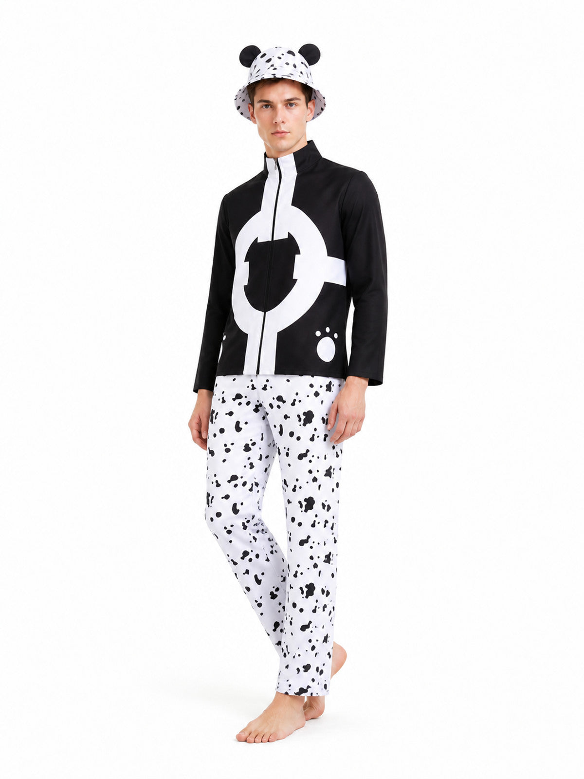 3-Piece Black and White Cosplay Costume