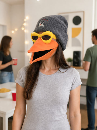 Duck Carnival Mask with Orange Beak lifestyle view