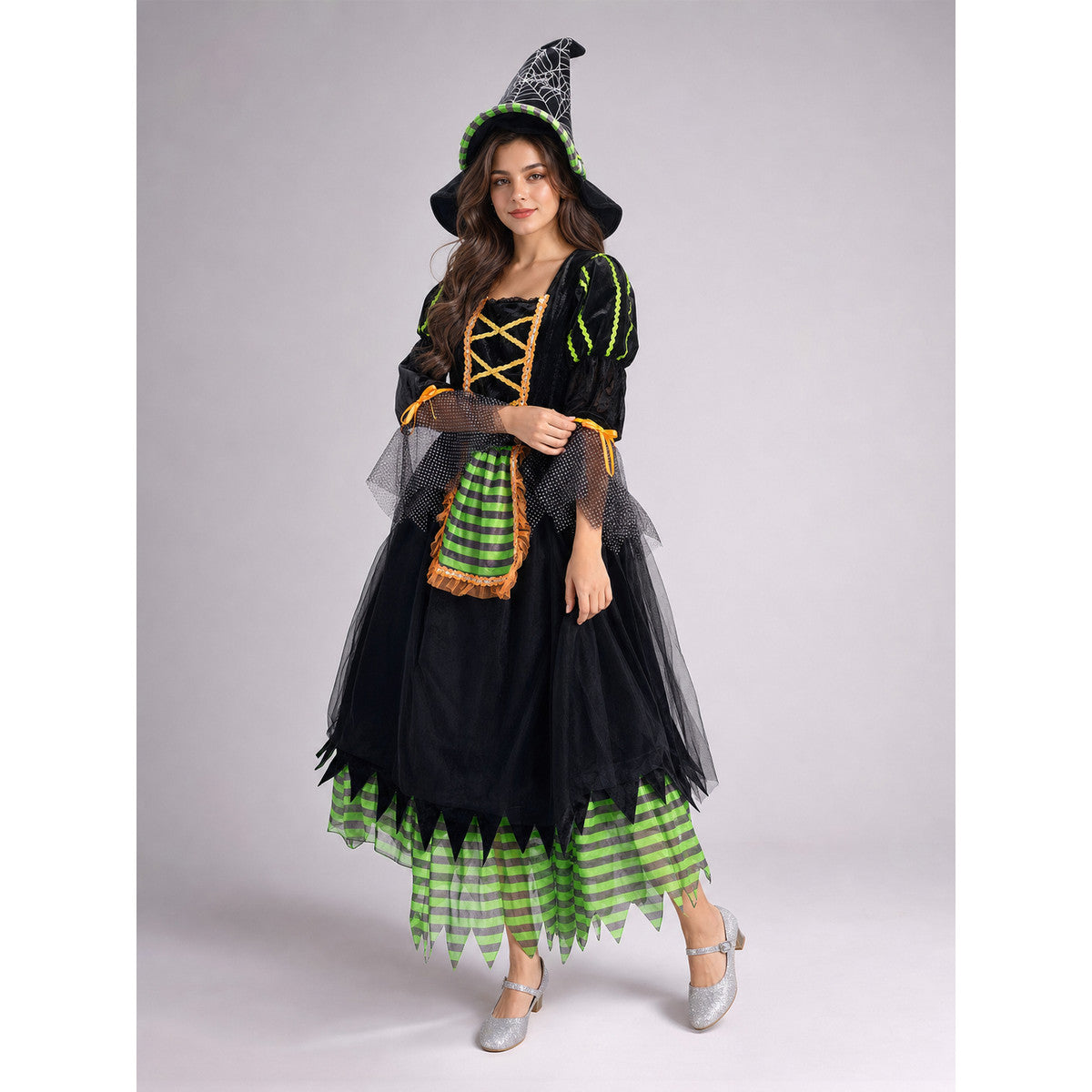 Witch Costume with Pointed Hat for Cosplay