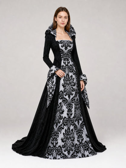 Gothic Victorian-Style Hooded Dress