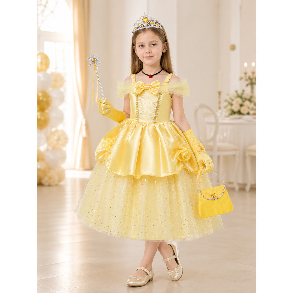 Yellow Princess Costume for Cosplay lifestyle view