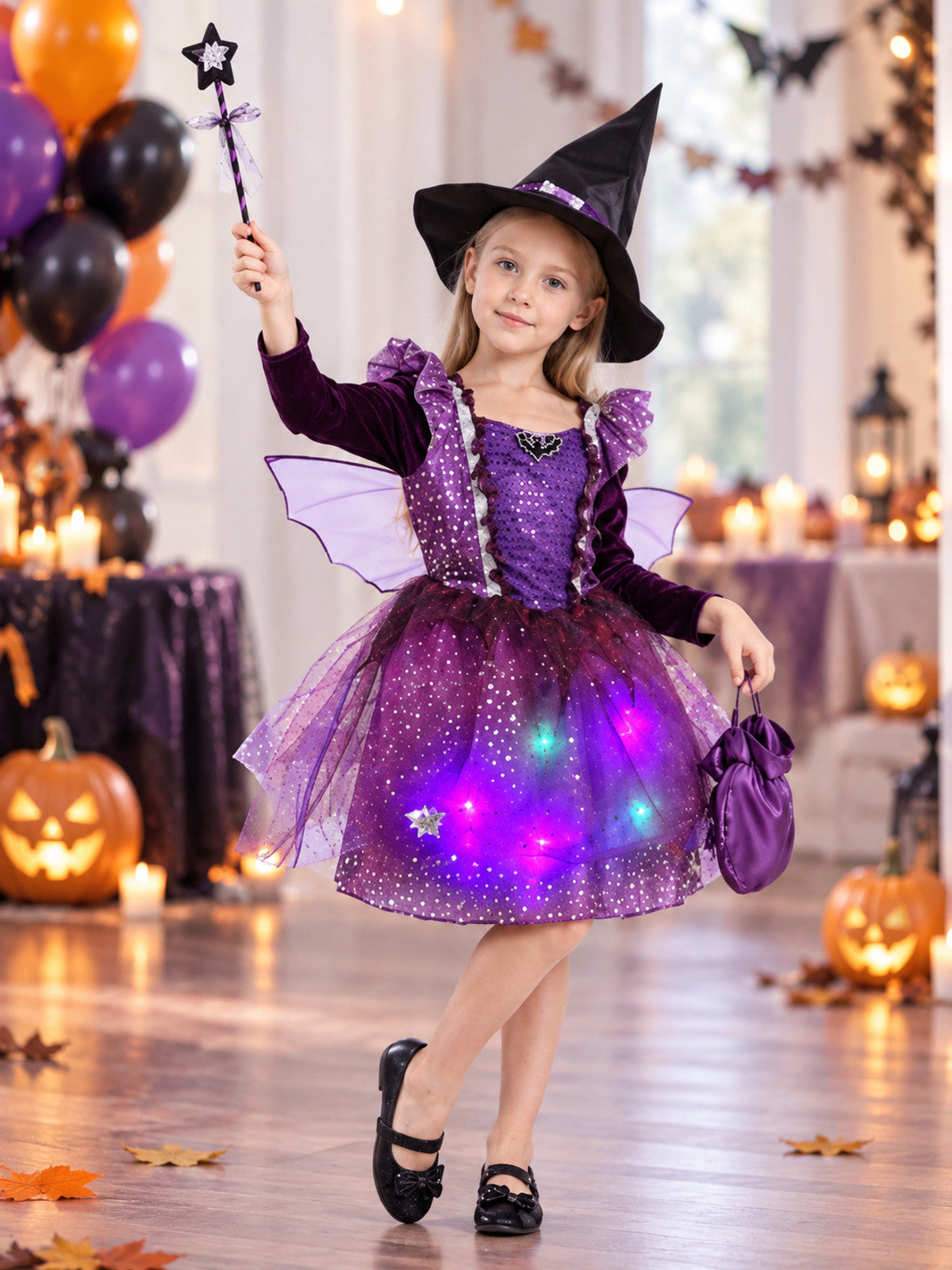Witch Costume with Light-Up Skirt