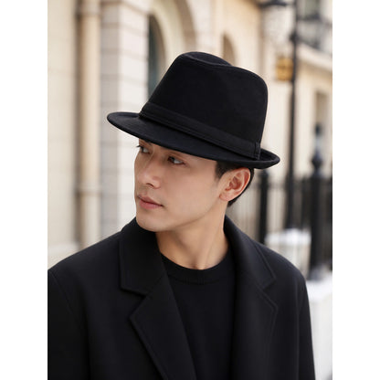 Black Carnival Fedora Hat with Wide Brim lifestyle view