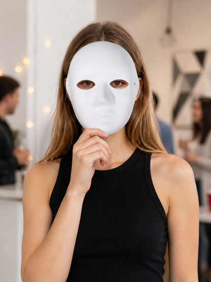 White Carnival Mask for Halloween and Cosplay lifestyle view