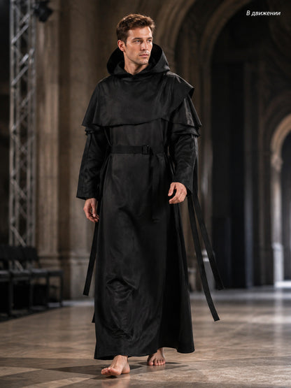 Gothic Hooded Nun Costume for Cosplay lifestyle view