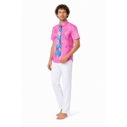 Children's costume: shirt, pants, tie, tropical print lifestyle