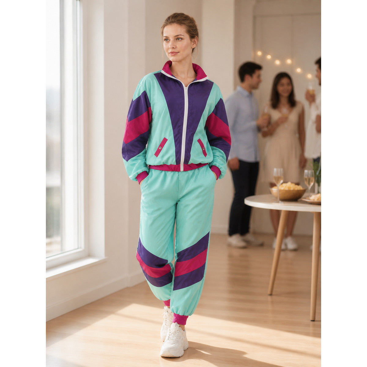 Retro Tracksuit with Purple and Pink Inserts lifestyle view