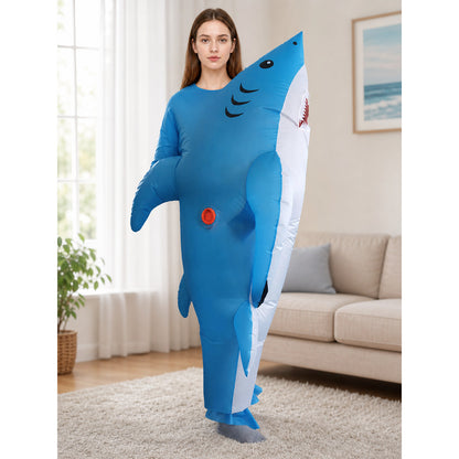 Blue Inflatable Shark Costume, One Size lifestyle view