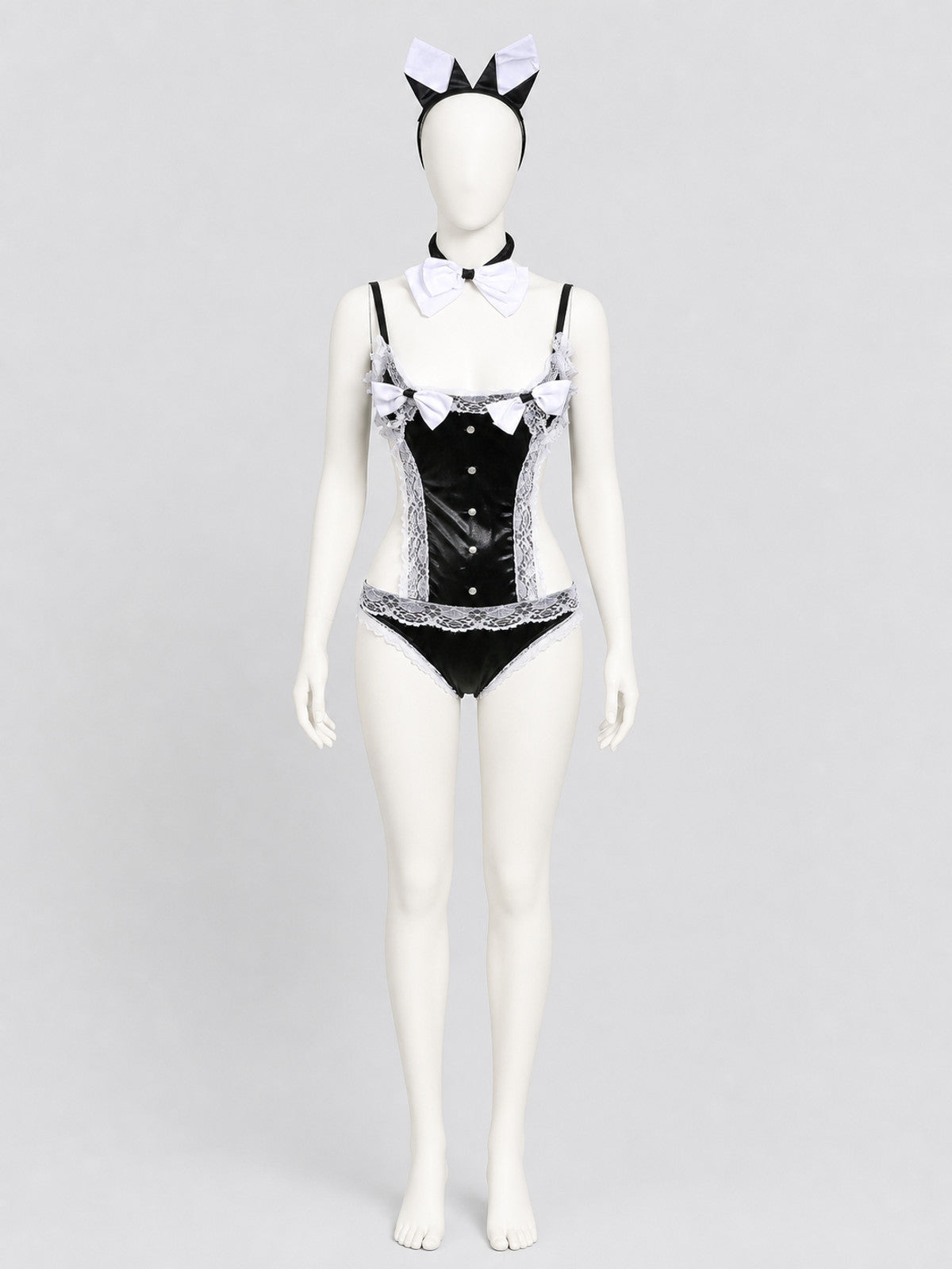 Lace Bunny Costume with Bodysuit and Ears for Cosplay side view