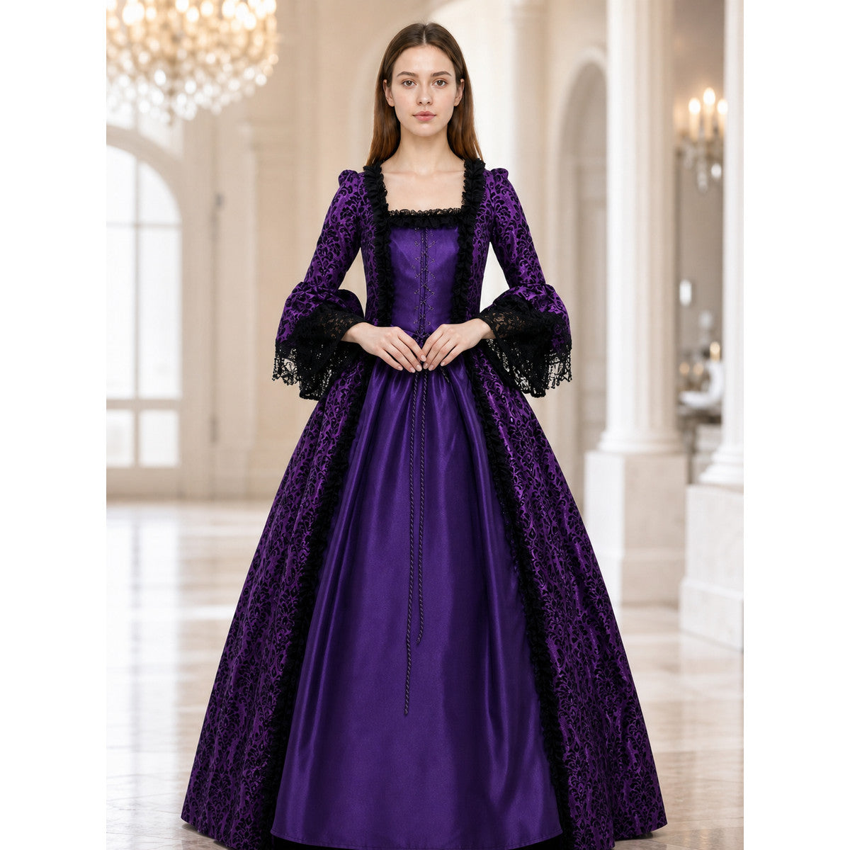 Gothic Historical Dress with Wide Sleeves lifestyle view