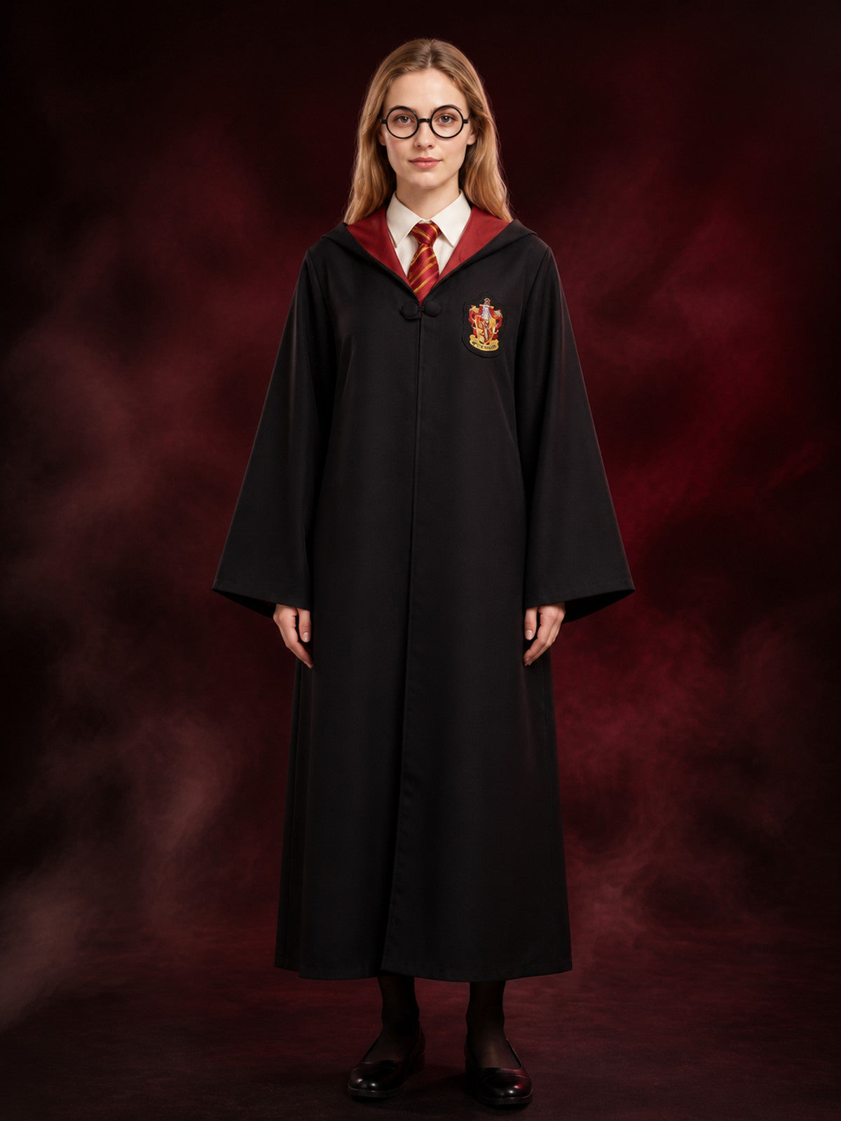 Gryffindor-Style Hooded Robe for Cosplay main product view