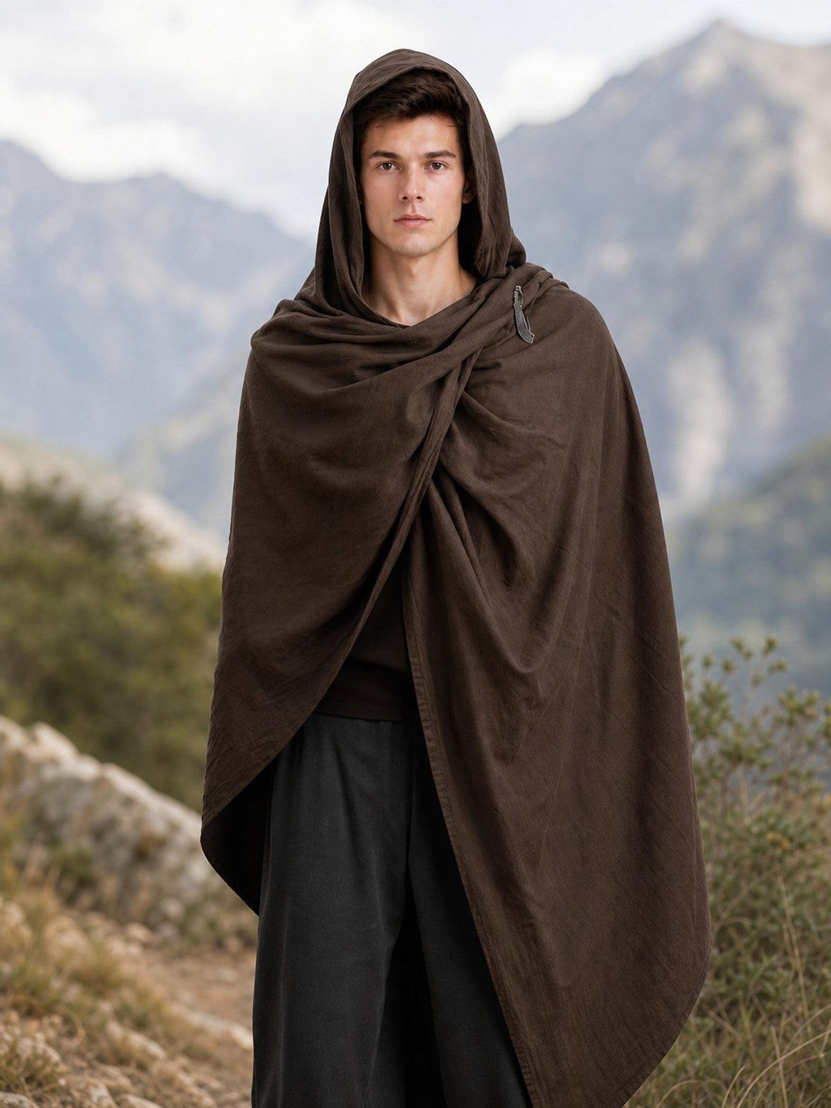 Brown Carnival Cloak with Hood