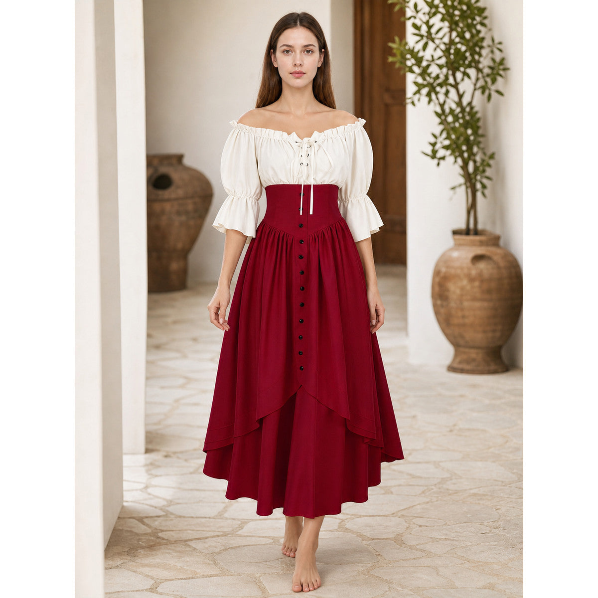 Vintage Off-the-Shoulder Dress