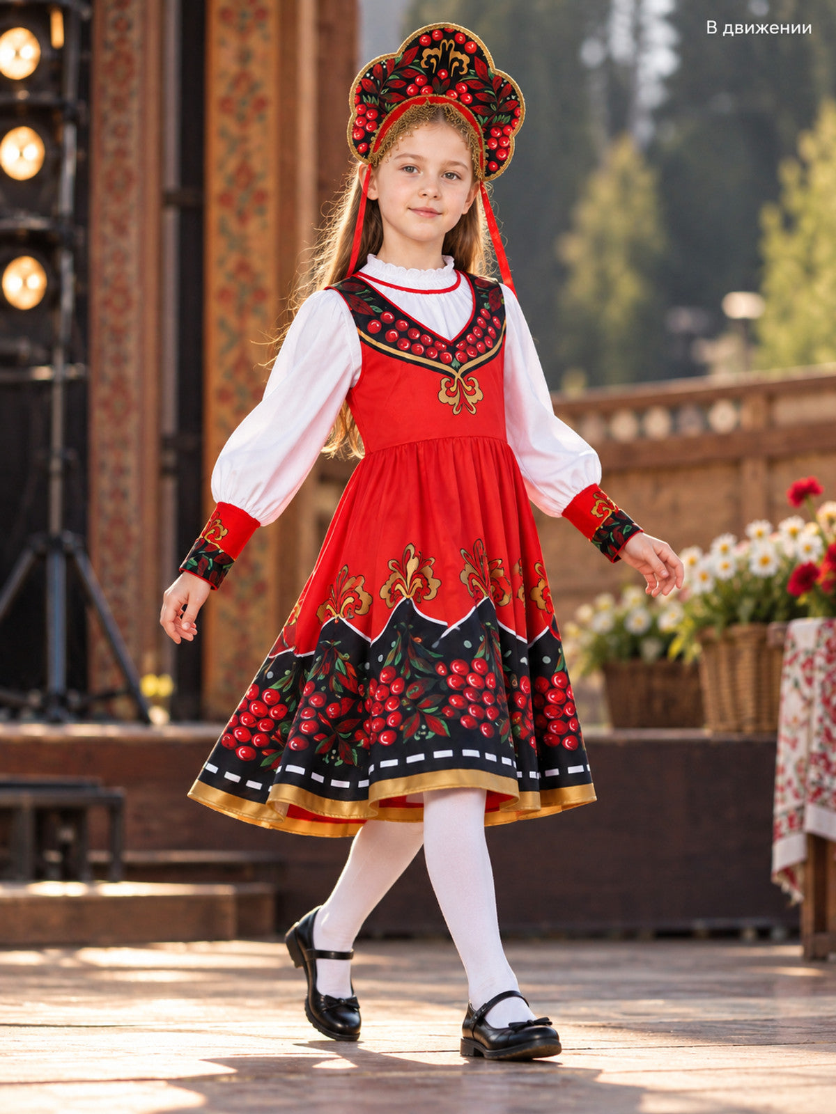 black girls russian traditional stage costume set product image 2