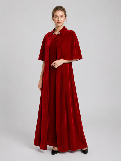 Red Dress and Cape for Vampire Cosplay on Halloween